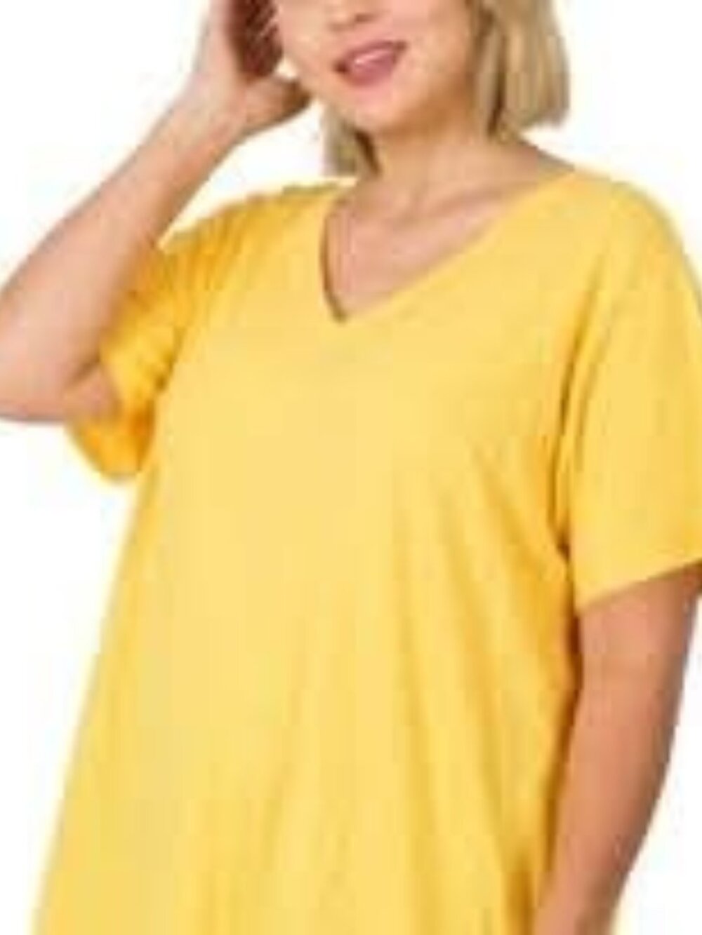 Yellow V Neck Tee